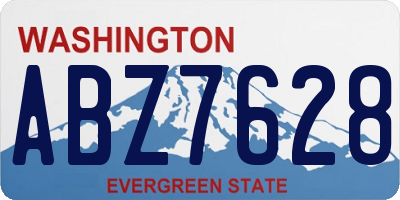 WA license plate ABZ7628