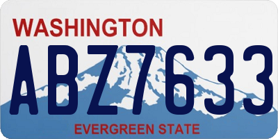 WA license plate ABZ7633