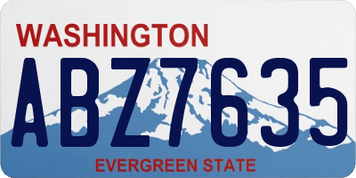 WA license plate ABZ7635