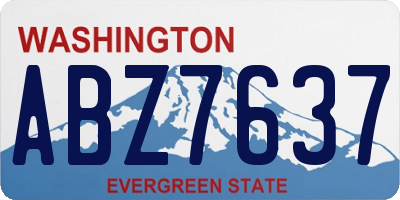 WA license plate ABZ7637