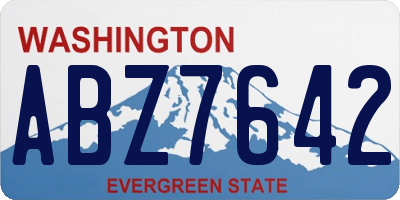 WA license plate ABZ7642