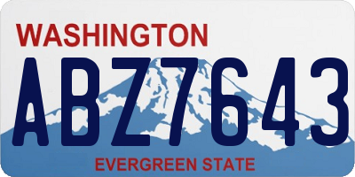 WA license plate ABZ7643