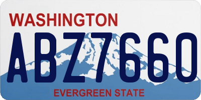WA license plate ABZ7660