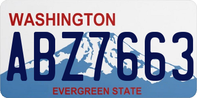 WA license plate ABZ7663