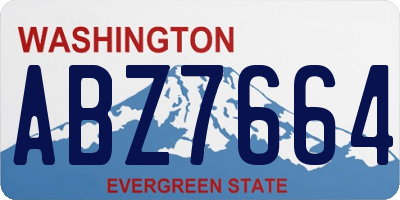WA license plate ABZ7664