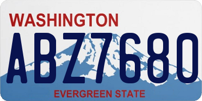 WA license plate ABZ7680