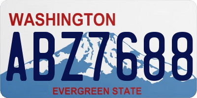WA license plate ABZ7688