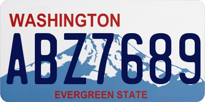 WA license plate ABZ7689
