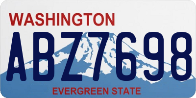 WA license plate ABZ7698