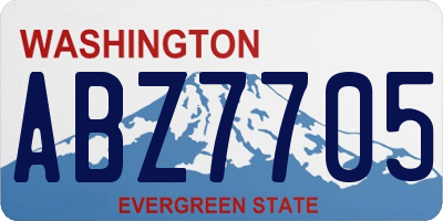 WA license plate ABZ7705