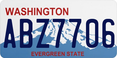 WA license plate ABZ7706
