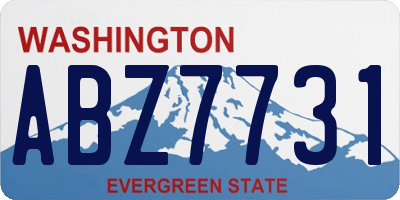 WA license plate ABZ7731
