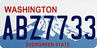 WA license plate ABZ7733