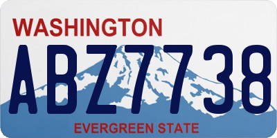WA license plate ABZ7738