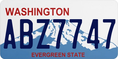 WA license plate ABZ7747