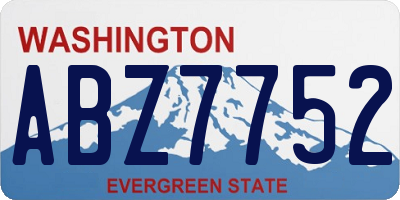 WA license plate ABZ7752