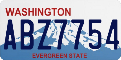 WA license plate ABZ7754