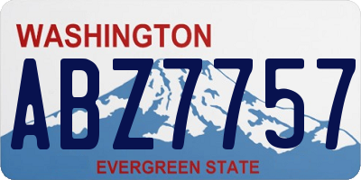 WA license plate ABZ7757