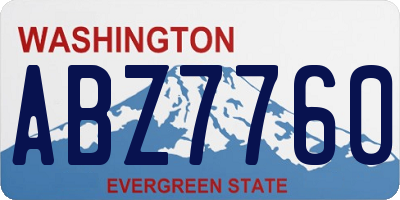 WA license plate ABZ7760