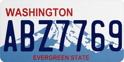 WA license plate ABZ7769
