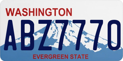 WA license plate ABZ7770