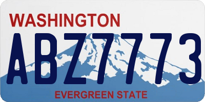 WA license plate ABZ7773