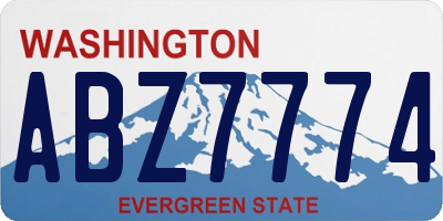 WA license plate ABZ7774