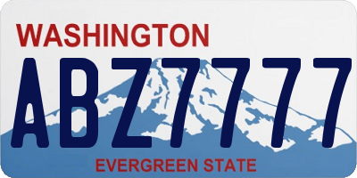 WA license plate ABZ7777