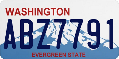 WA license plate ABZ7791