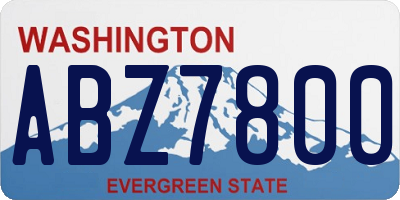 WA license plate ABZ7800
