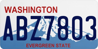 WA license plate ABZ7803