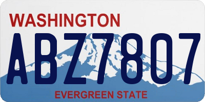 WA license plate ABZ7807