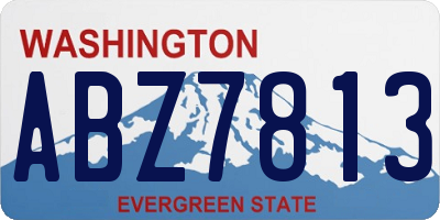 WA license plate ABZ7813