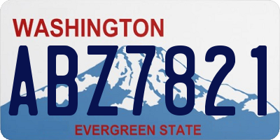WA license plate ABZ7821