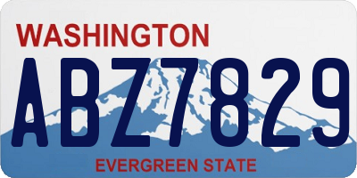 WA license plate ABZ7829