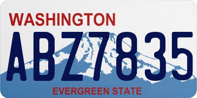 WA license plate ABZ7835