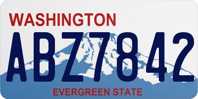 WA license plate ABZ7842