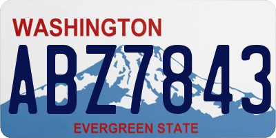 WA license plate ABZ7843