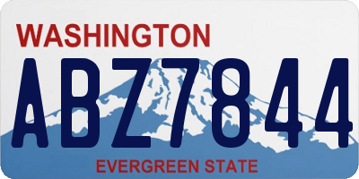 WA license plate ABZ7844