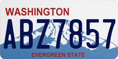 WA license plate ABZ7857