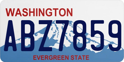 WA license plate ABZ7859