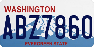 WA license plate ABZ7860