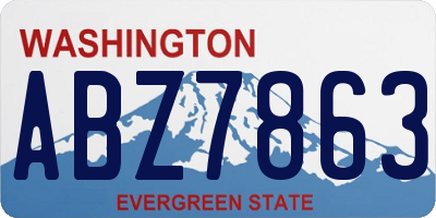 WA license plate ABZ7863