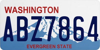 WA license plate ABZ7864