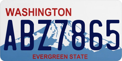 WA license plate ABZ7865
