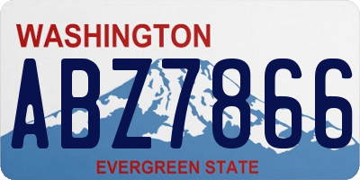 WA license plate ABZ7866