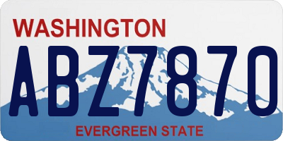 WA license plate ABZ7870
