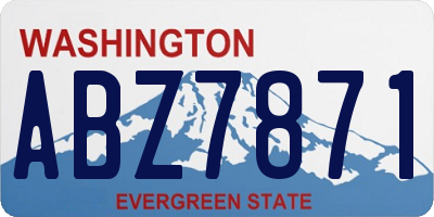 WA license plate ABZ7871