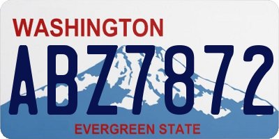 WA license plate ABZ7872