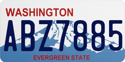 WA license plate ABZ7885